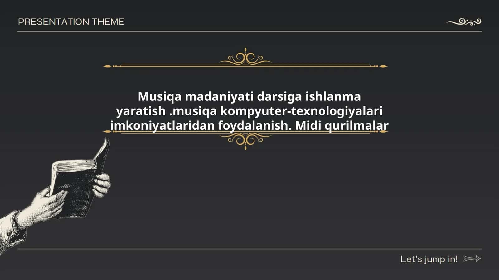 Musiqa madaniyati darsiga ishlanma yaratish