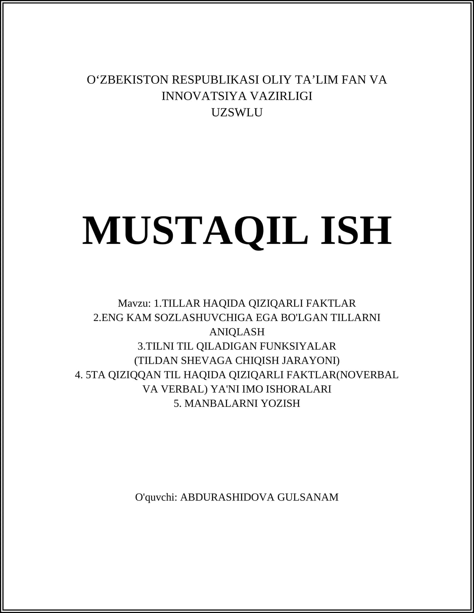 Tillar haqida qiziqarli faktlar
