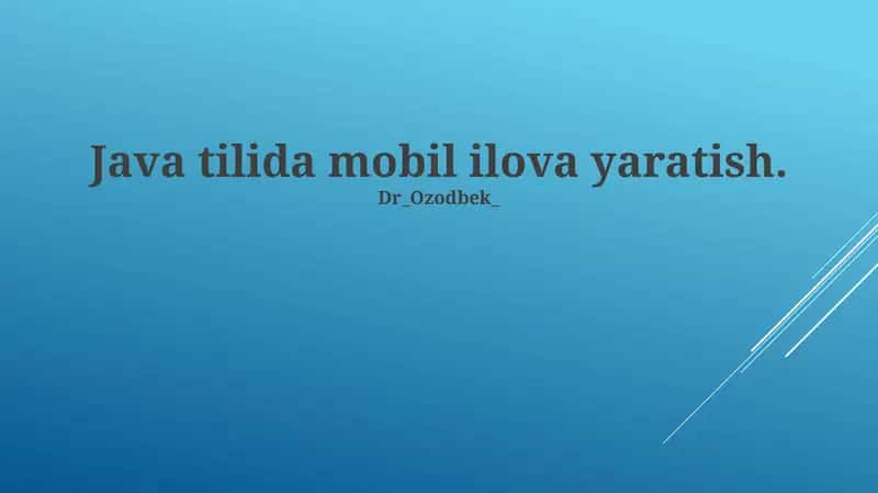 Java bilan Android Dasturlash