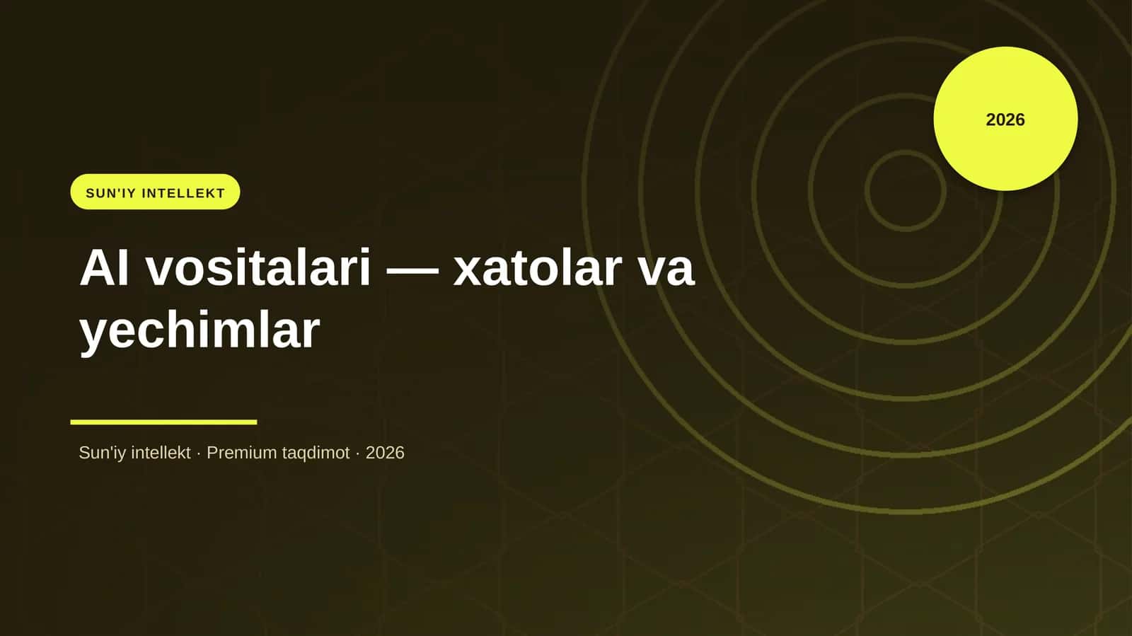 AI vositalari — xatolar va yechimlar