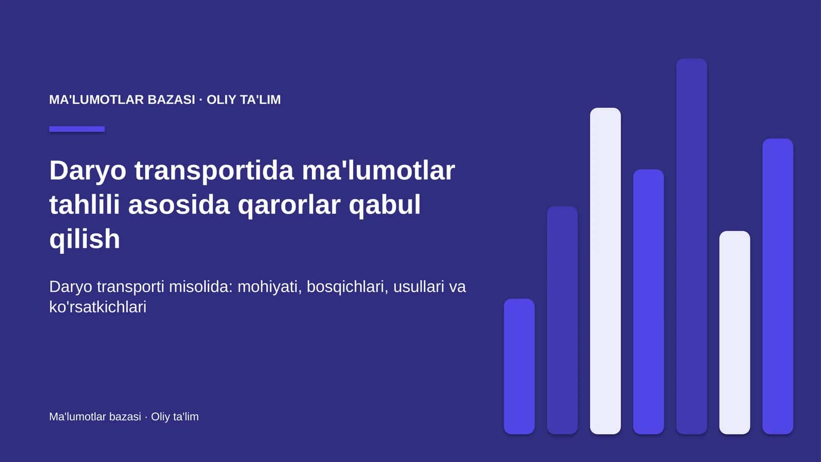 daryo transportida ma'lumotlar tahlili asosida qarorlar qabul qilish 8686