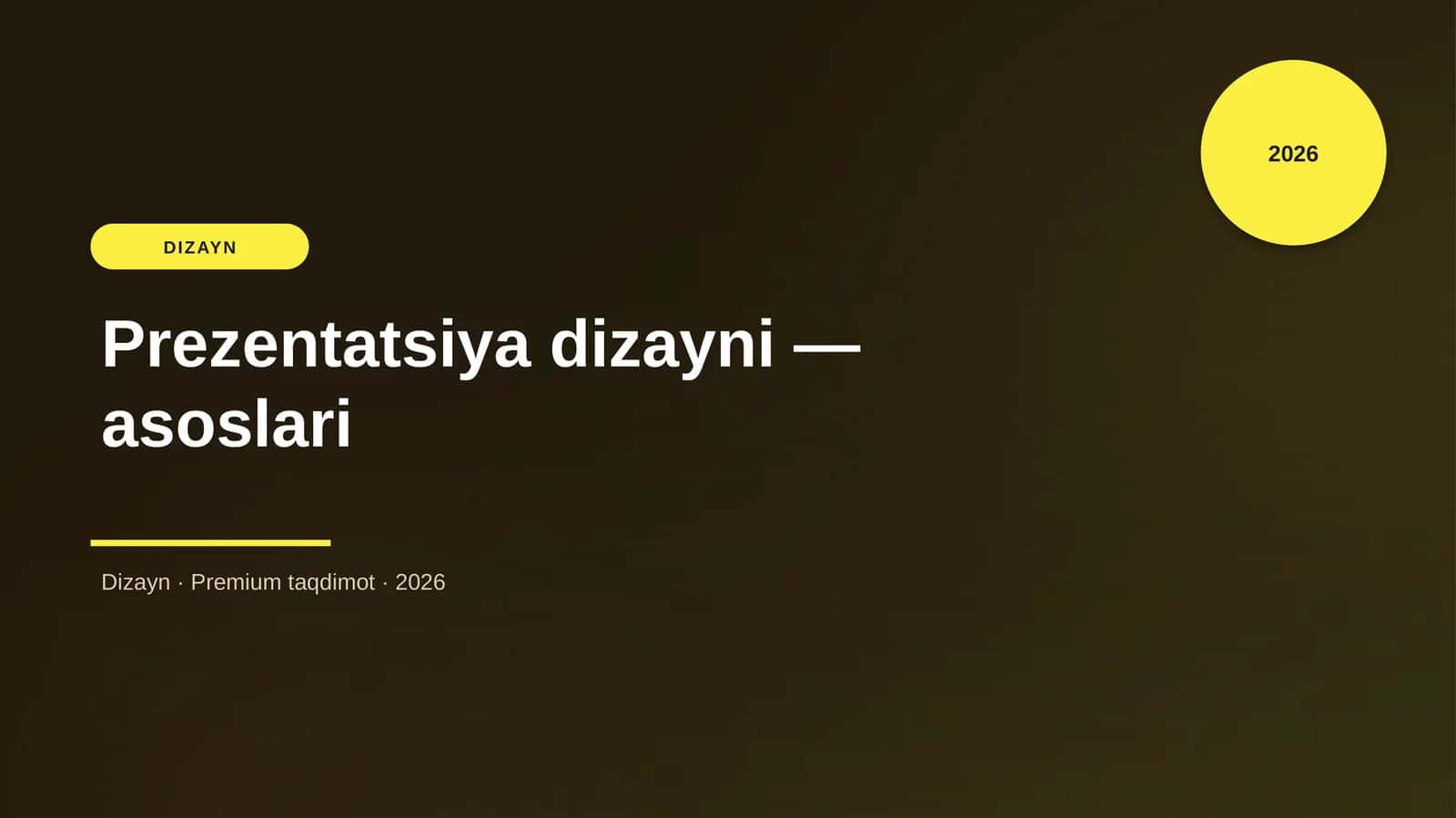 Prezentatsiya dizayni — asoslari