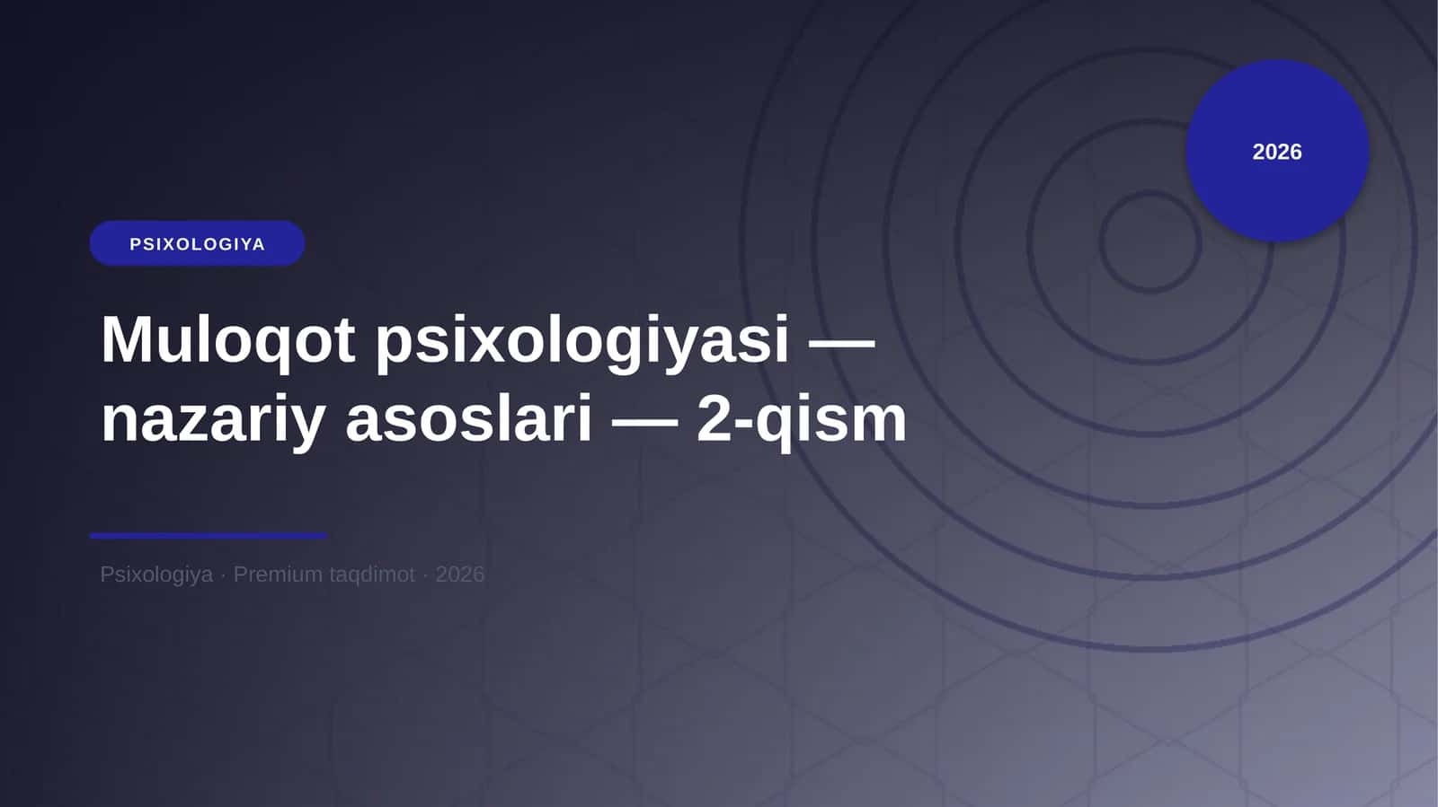 Muloqot psixologiyasi — nazariy asoslari — 2-qism