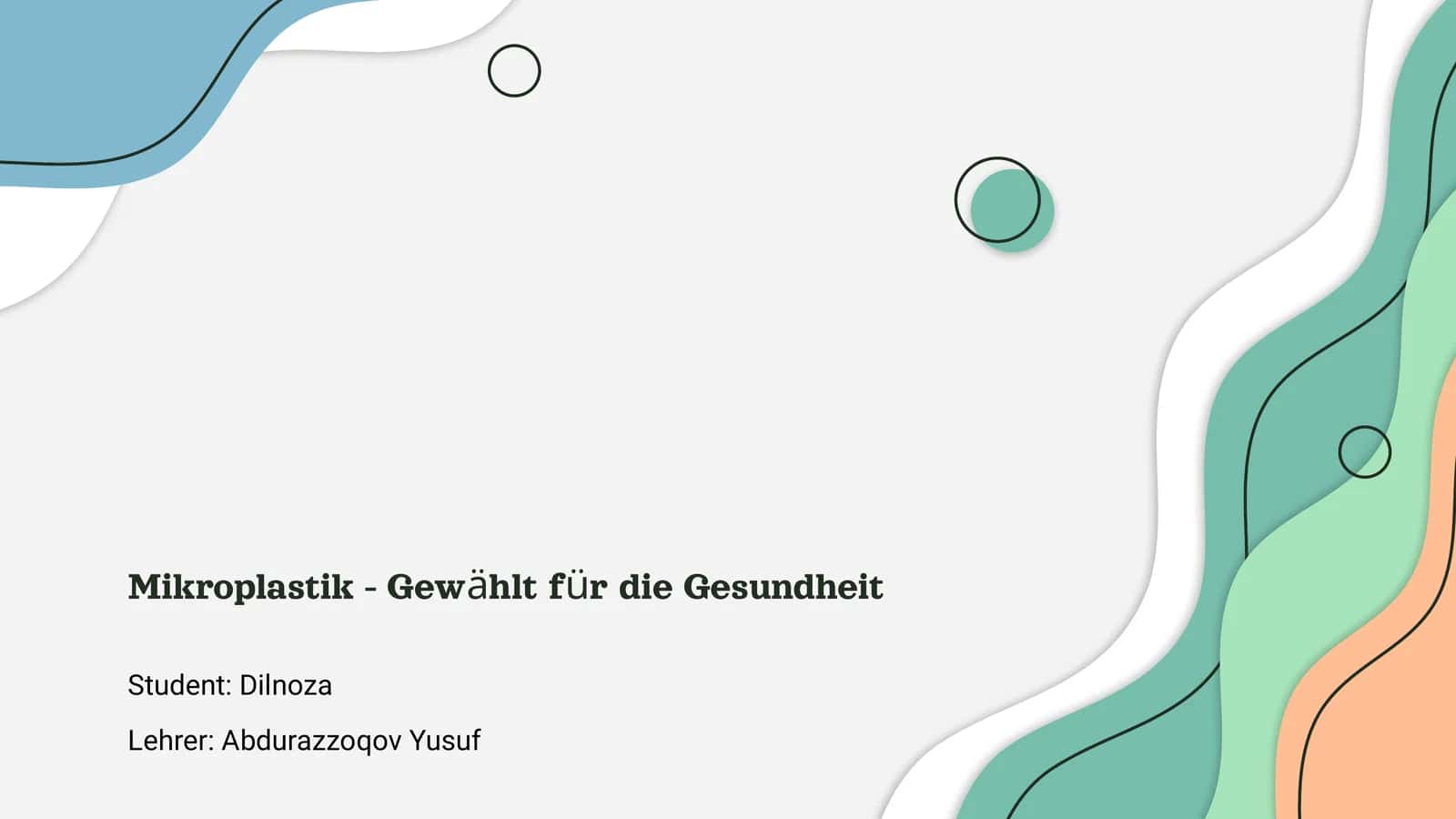 Mikroplastik - Gewählt für die Gesundheit