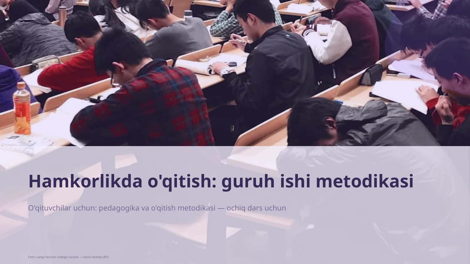 Hamkorlikda o'qitish: guruh ishi metodikasi