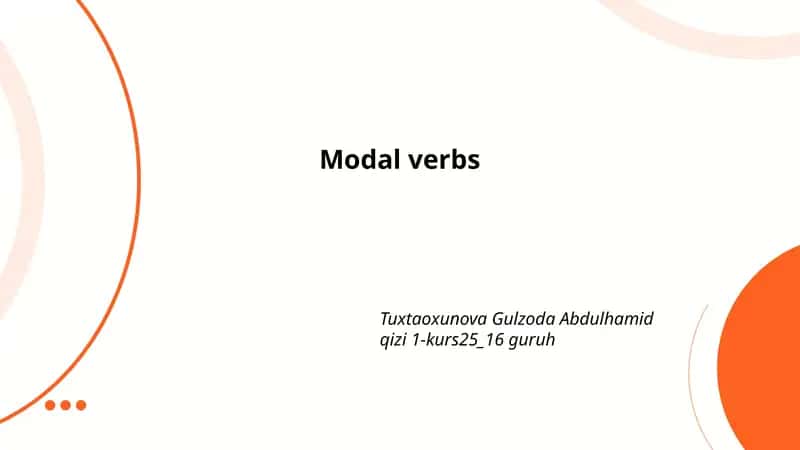 Modal verbs