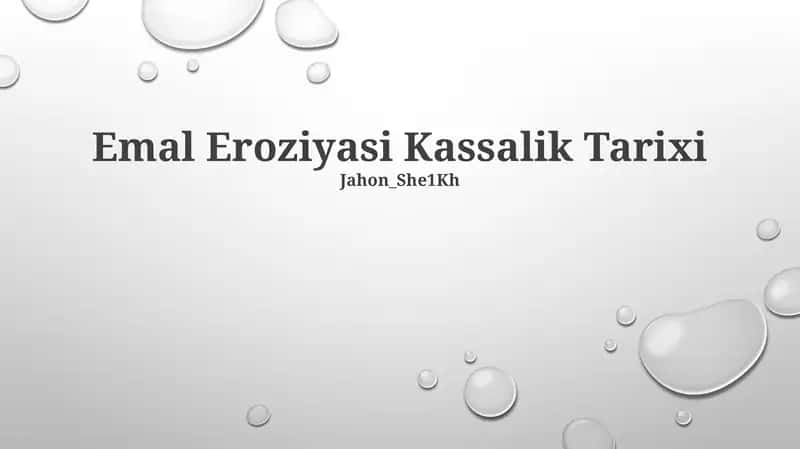 Emal Eroziyasi Kassalik Tarixi
