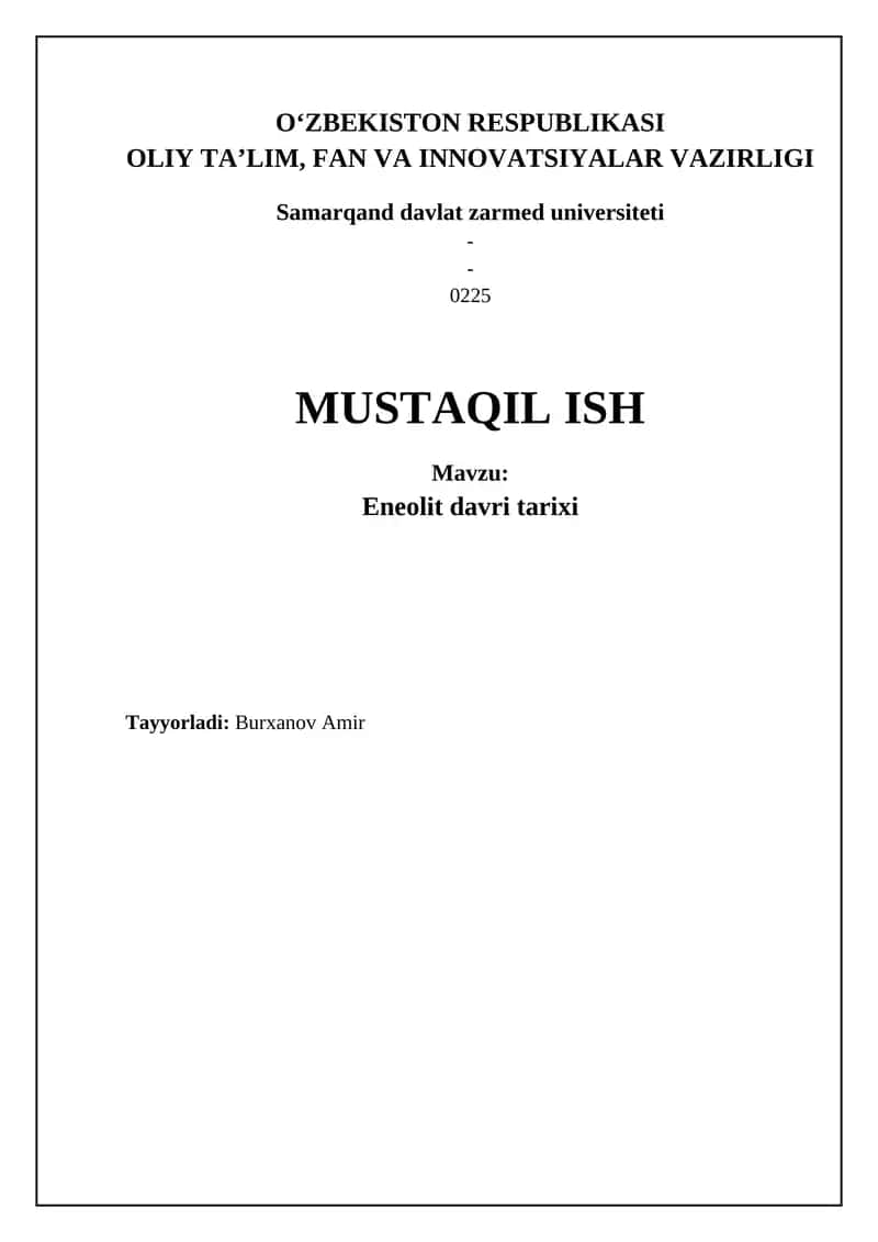 Eneolit davri tarixi