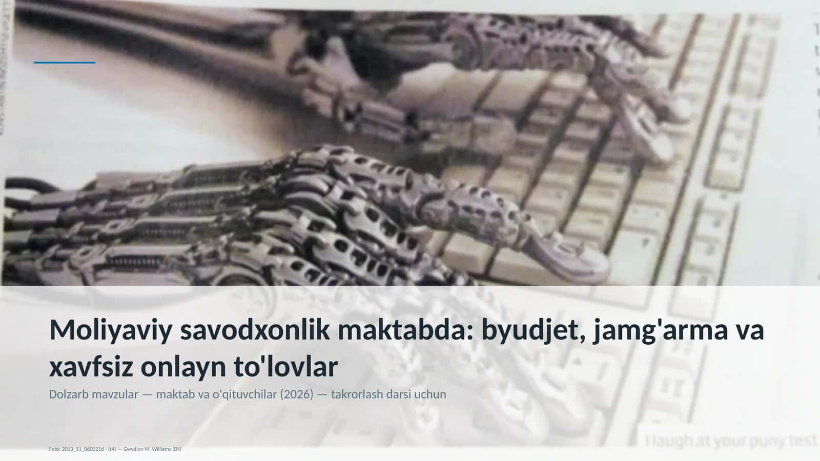 Moliyaviy savodxonlik maktabda