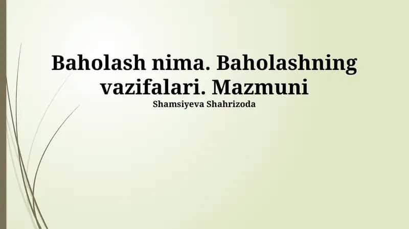 Baholash nima.