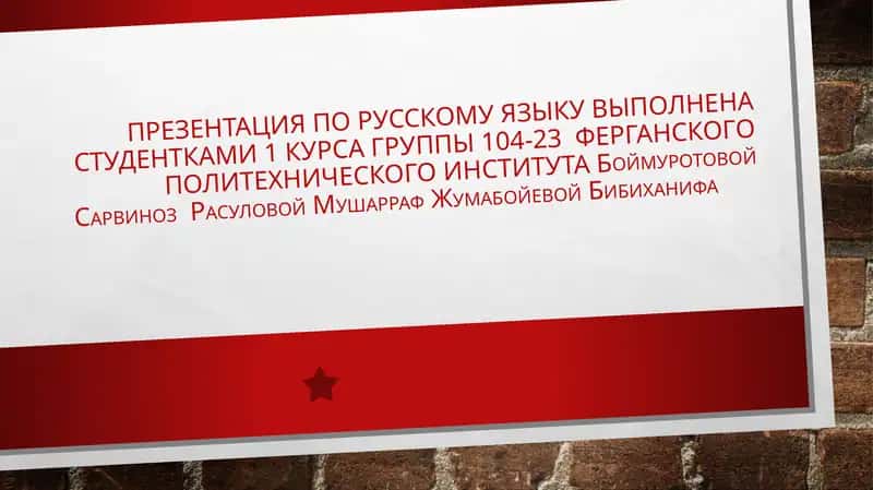 Презентация по русскому языку