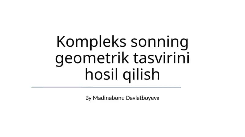 Kompleks sonning geometrik tasviri