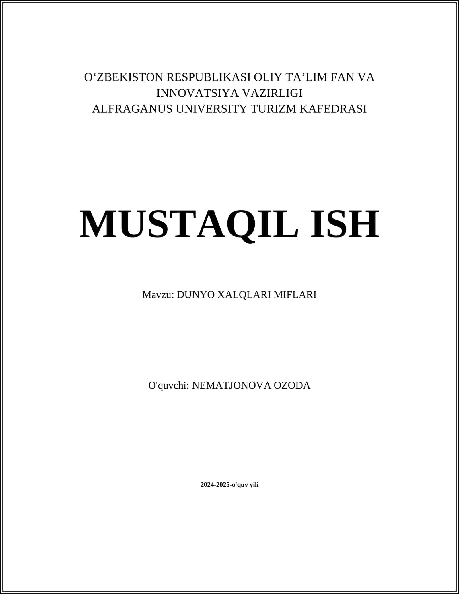 DUNYO XALQLARI MIFLARI