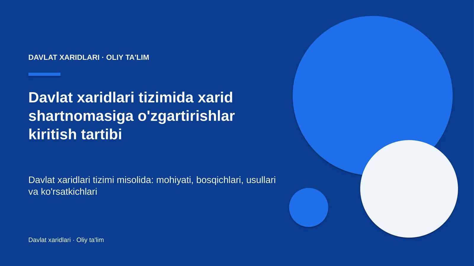 Davlat xaridlari · Oliy ta'lim