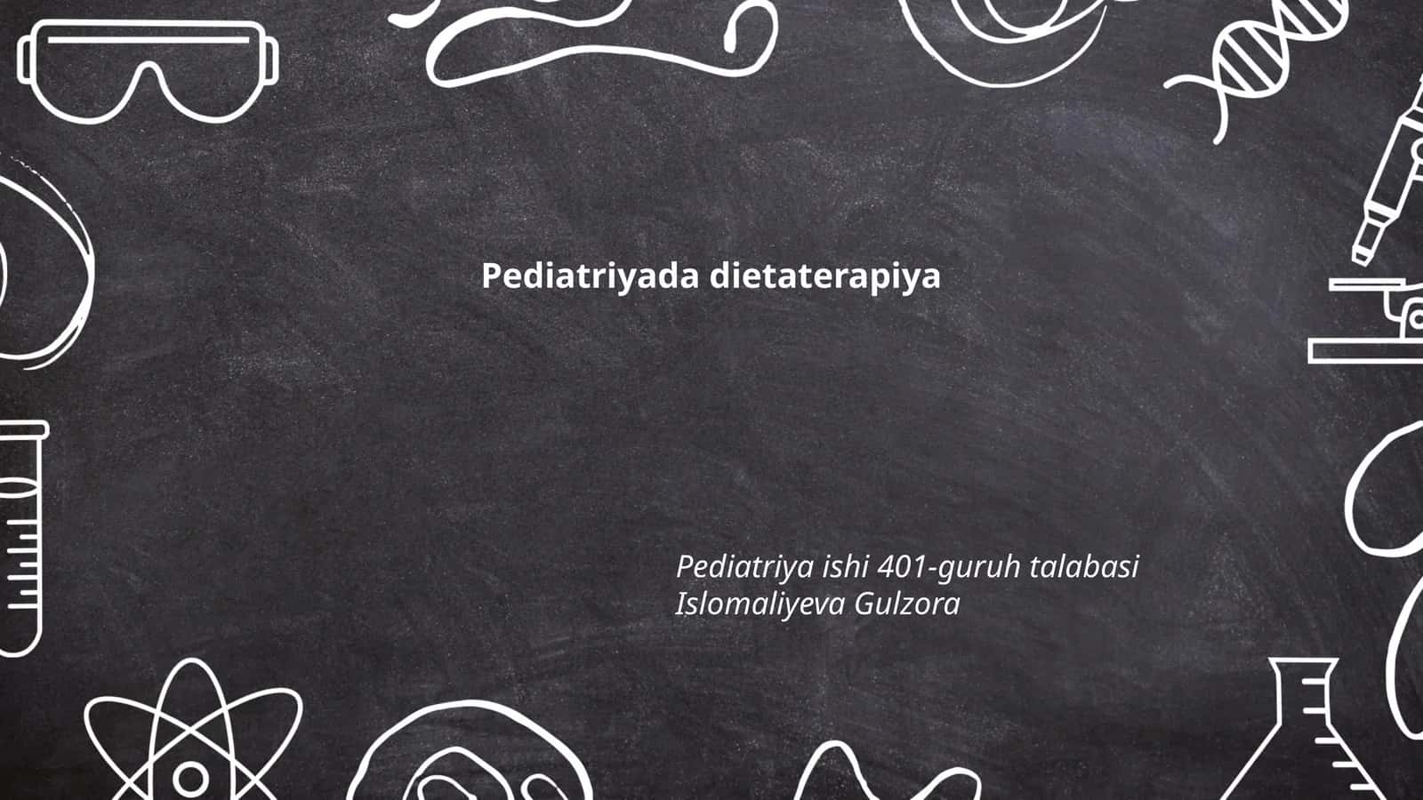 Pediatriyada dietaterapiya