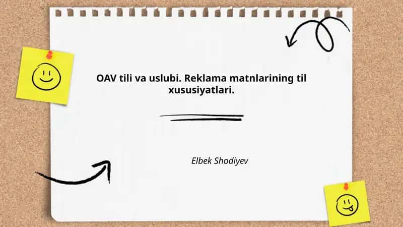 OAV tili va uslubi. Reklama matnlarining til xususiyatlari