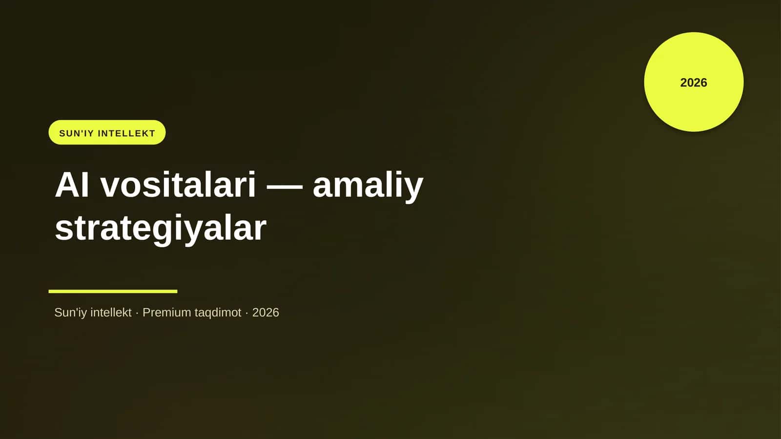AI vositalari — amaliy strategiyalar