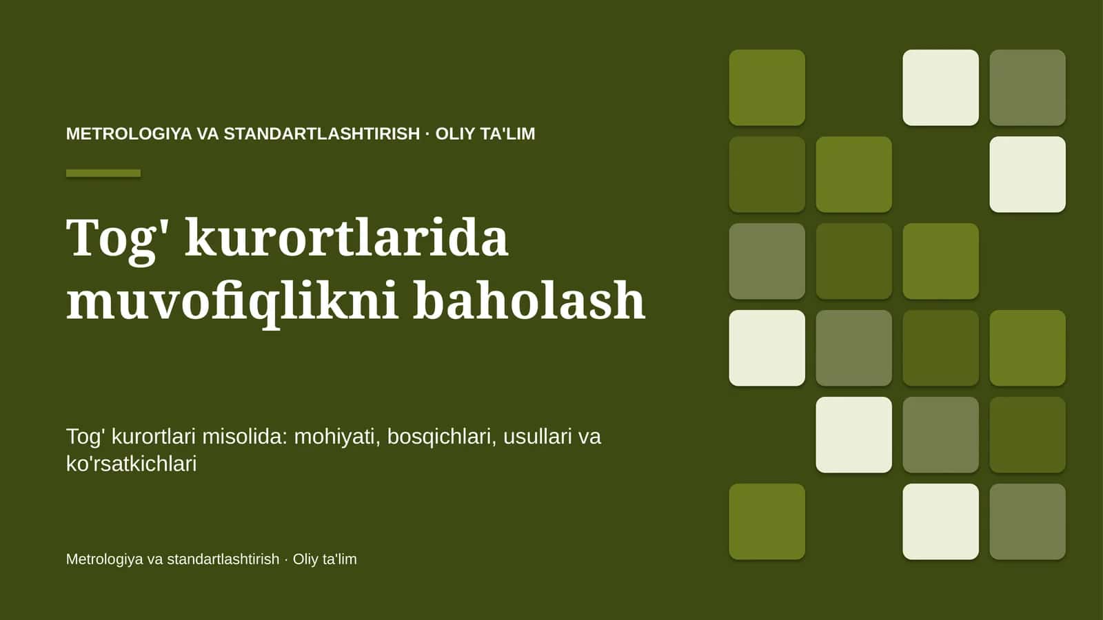 tog' kurortlarida muvofiqlikni baholash 7598