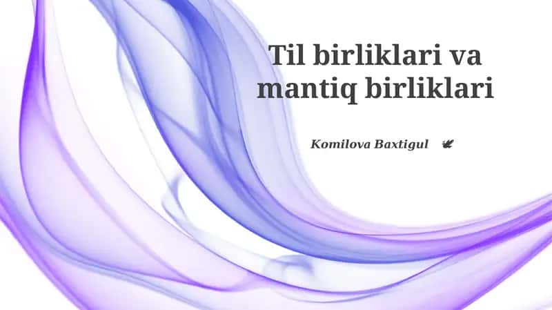 Til birliklari va mantiq birliklari