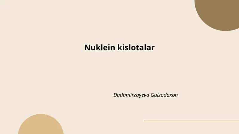 Nuklein kislotalar