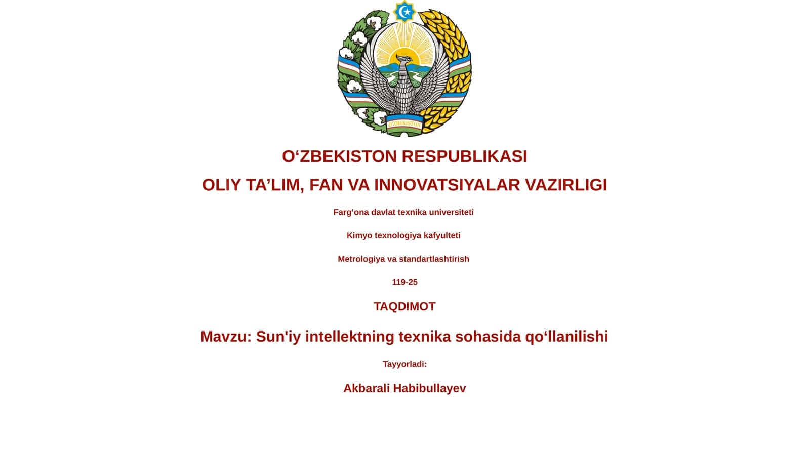 Sun'iy intellektning texnika sohasida qoʻllanilishi