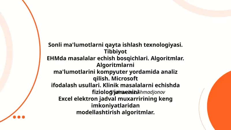 Sonli ma'lumotlarni qayta ishlash texnologiyasi