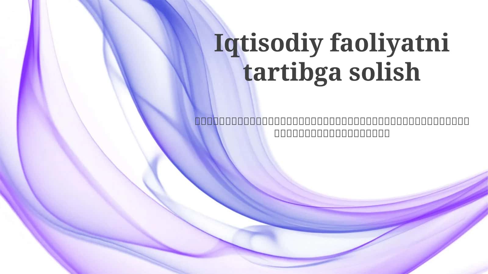 Iqtisodiy faoliyatni tartibga solish