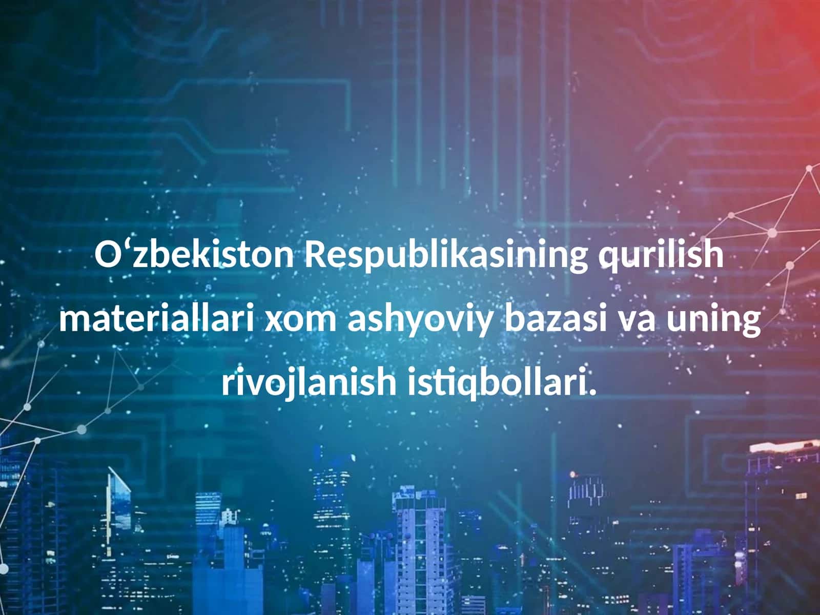 Qurilish materiallari xom ashyolari tahlili