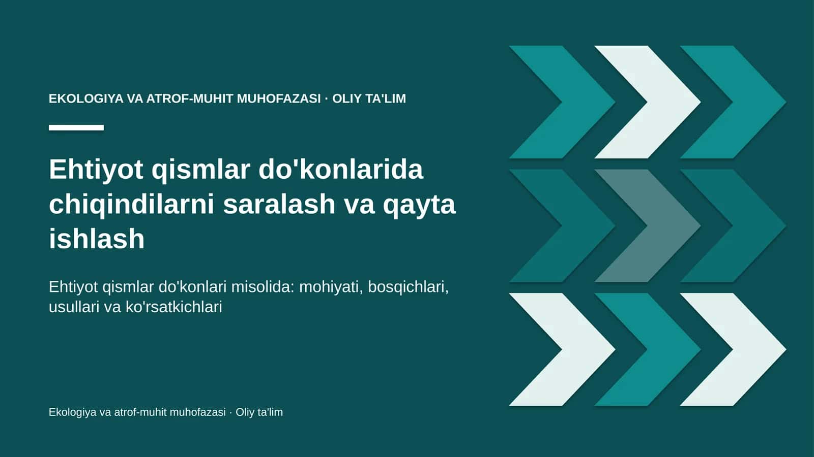 Ehtiyot qismlar do'konlarida chiqindilarni saralash va qayta ishlash
