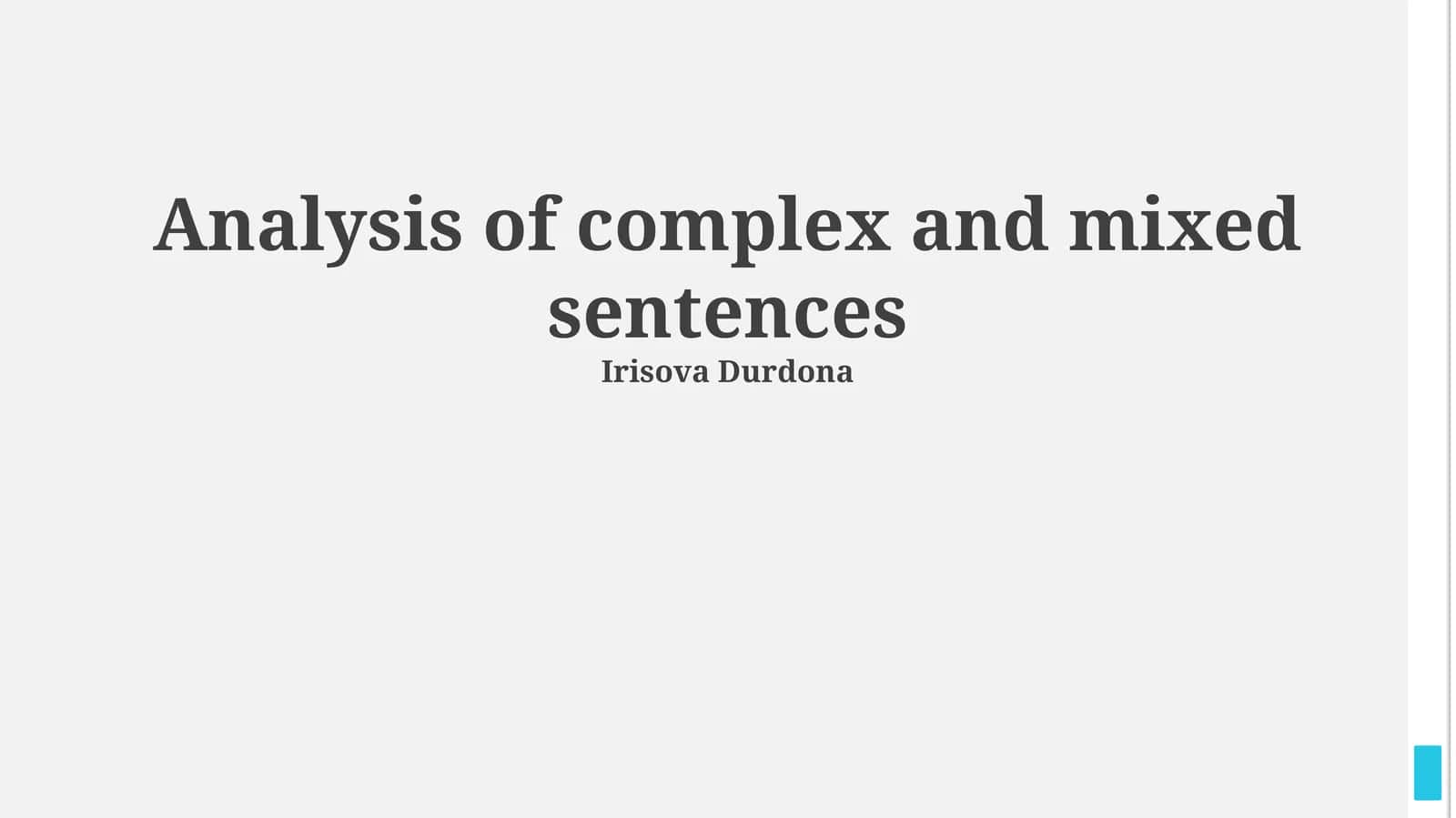 Analysis of complex and mixed sentences