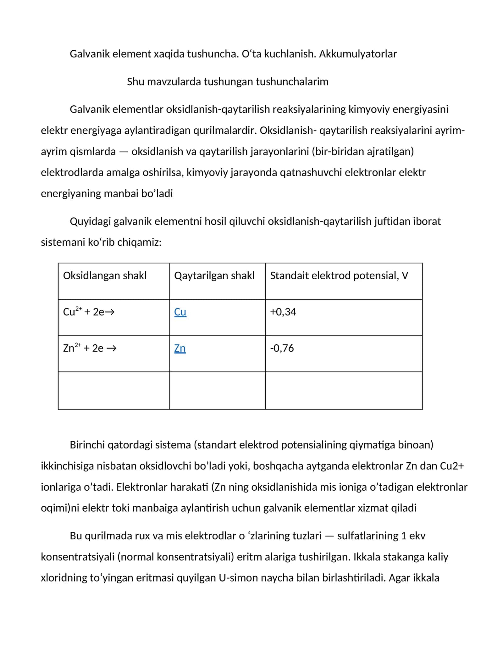 Galvanik elementlar
