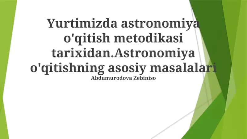 Astronomiya ta'limi metodikasi