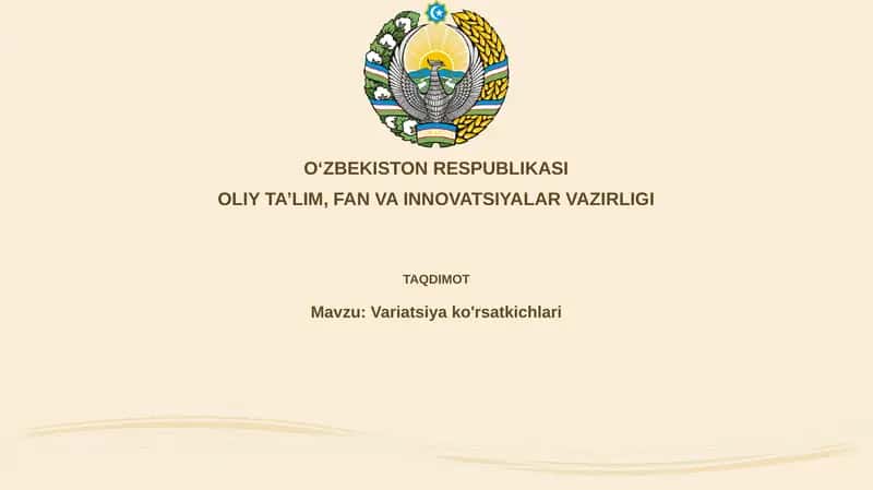 Variatsiya ko'rsatkichlari