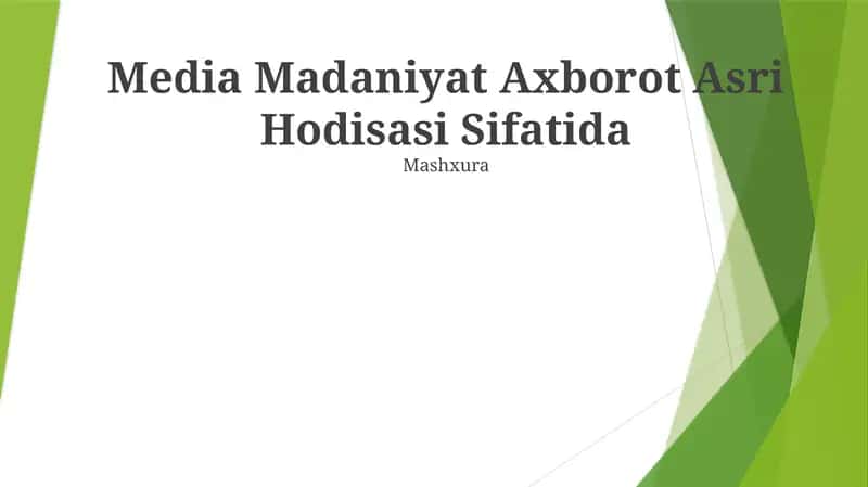 Media Madaniyat Axborot Asri