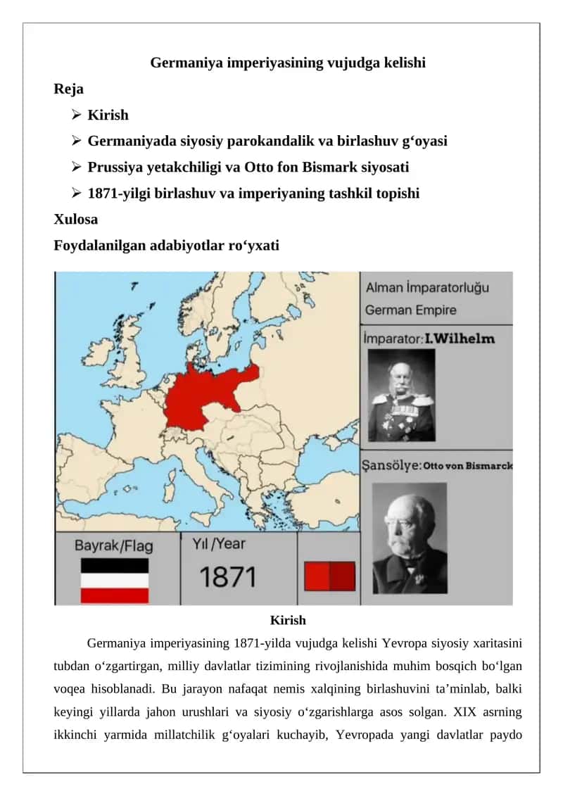 Germaniya imperiyasining vujudga kelishi