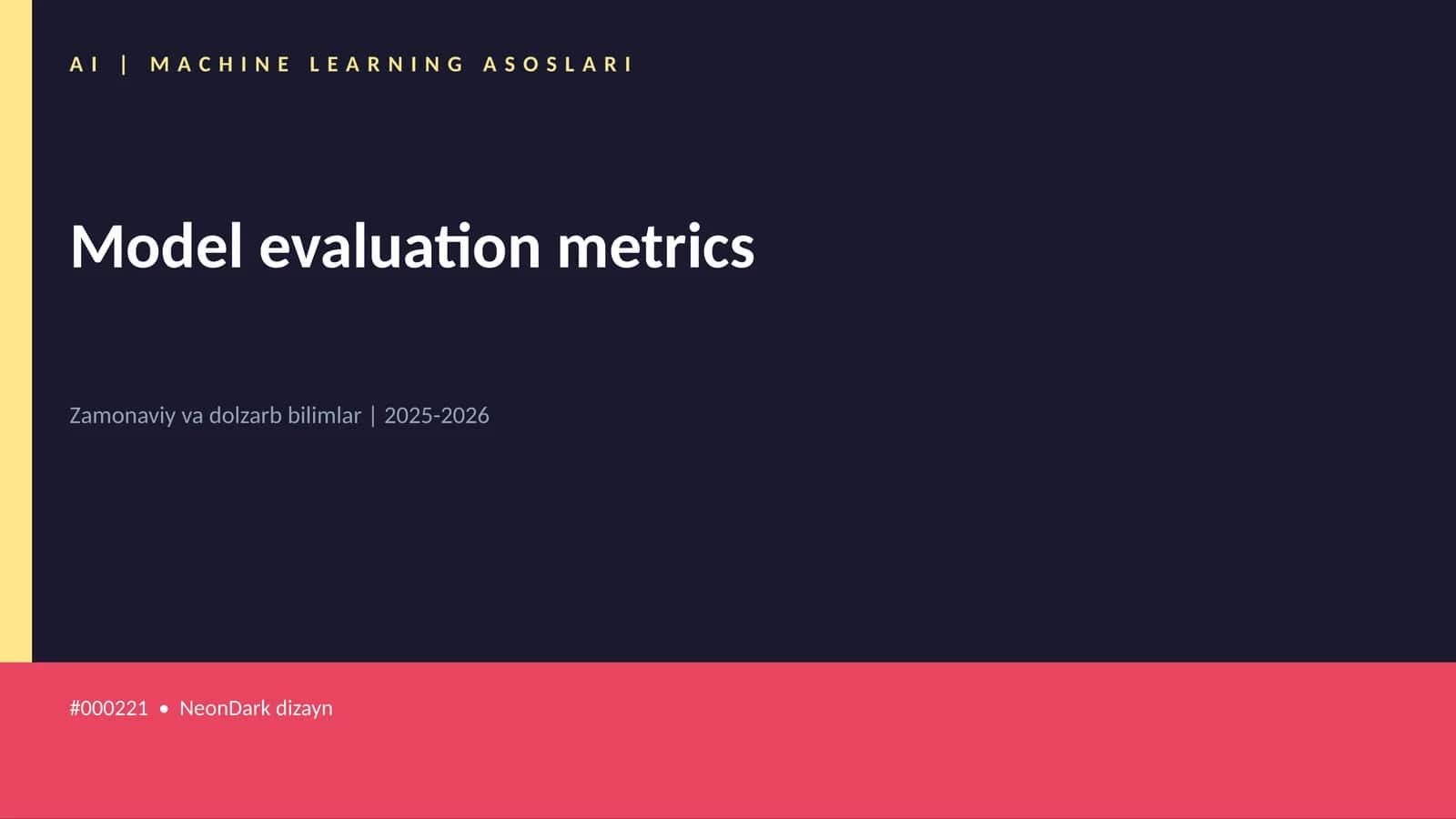 Model evaluation metrics