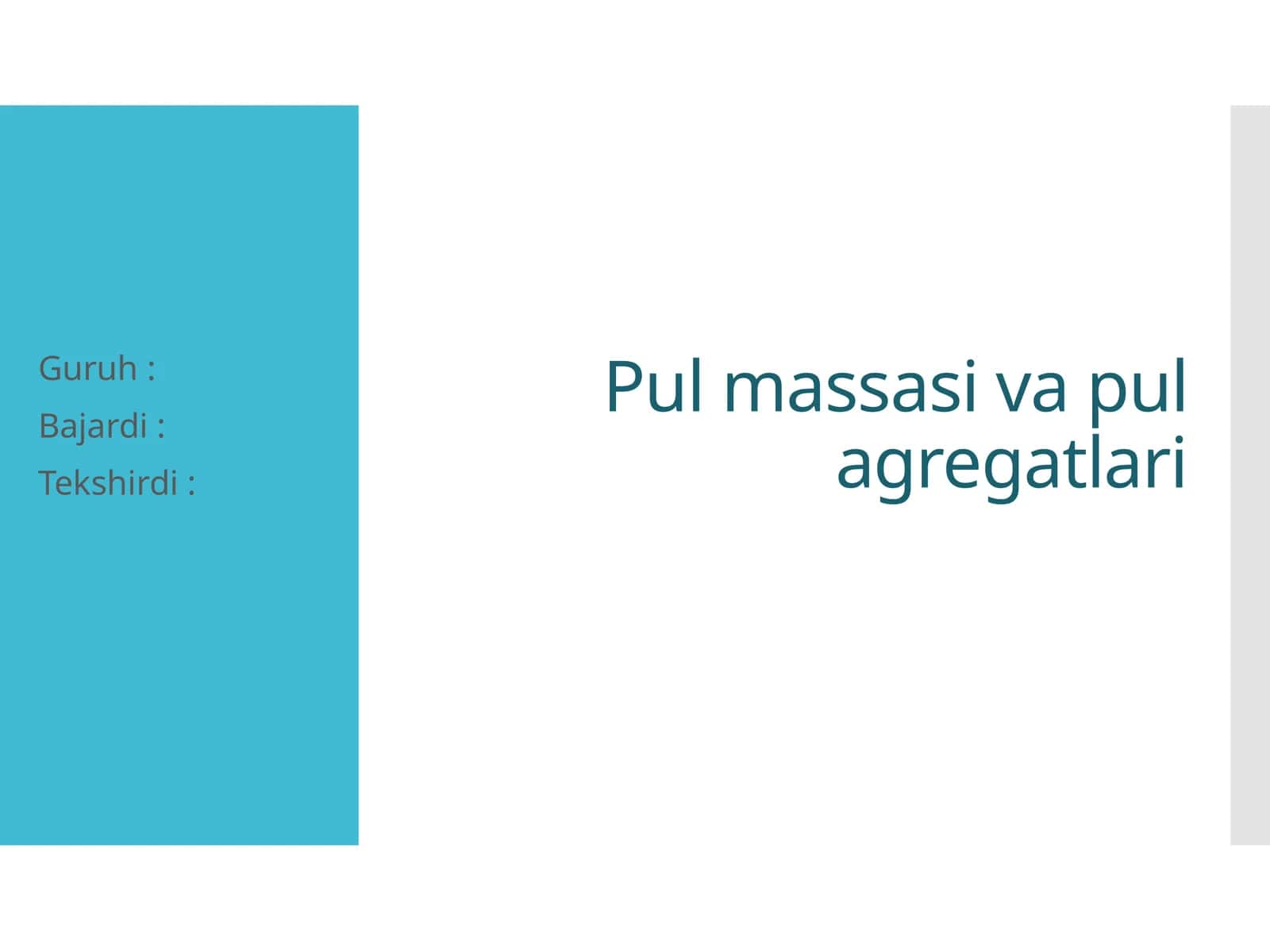 Pulmassasasi va pul agregatlari
