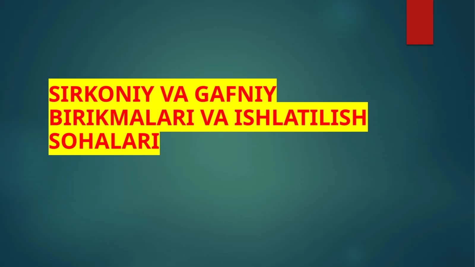 Sirkoniy va gafniy birikmalari va ishlatilish sohalari