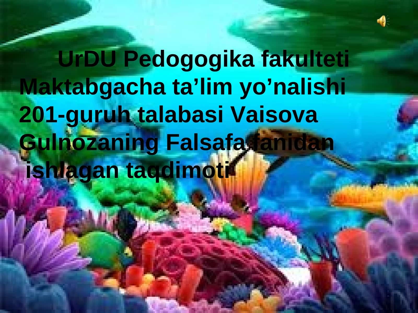 Falsafa fanidan ishlagan taqdimoti