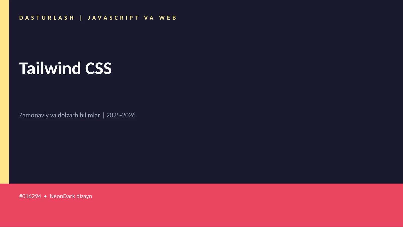 DASTURLASH | JAVASCRIPT VA WEB