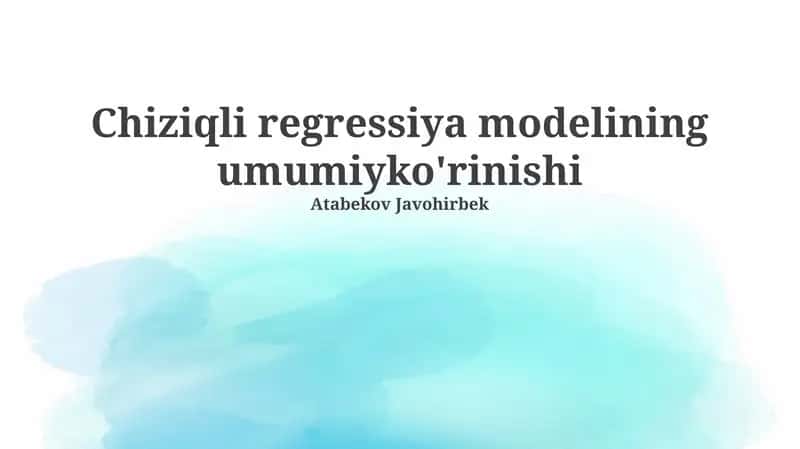 Chiziqli regressiya modeli