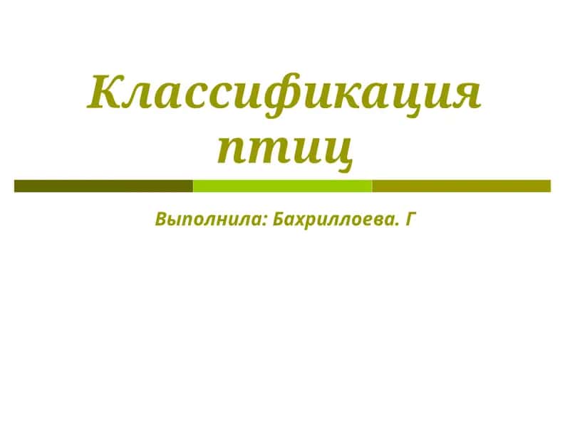 Классификация птиц