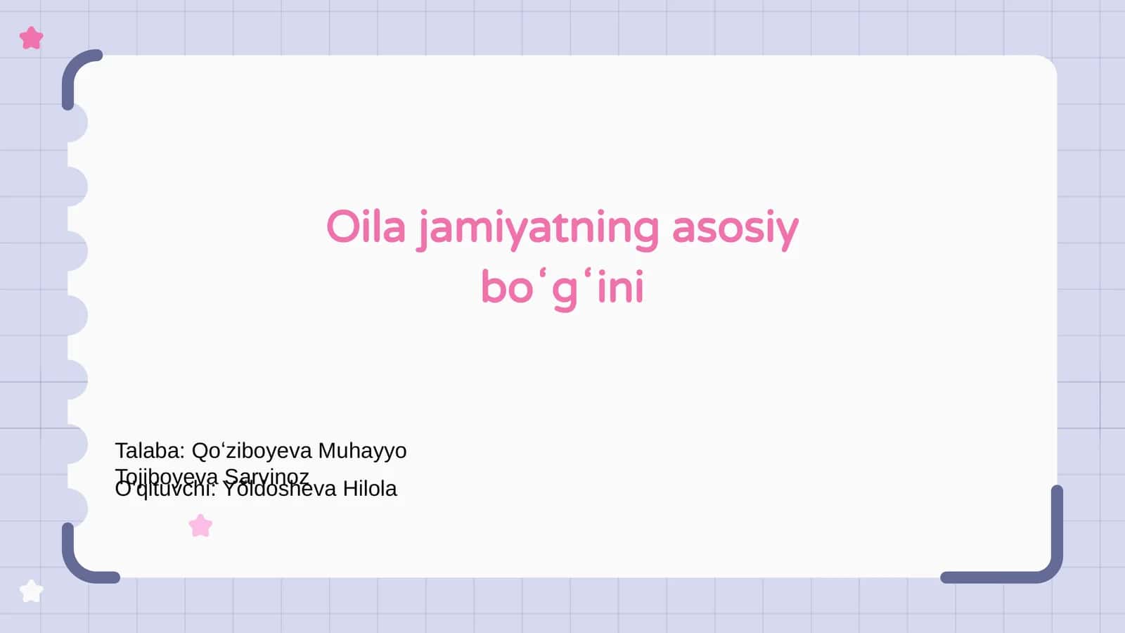 Oilaning O'rniga Jamoyilashuv