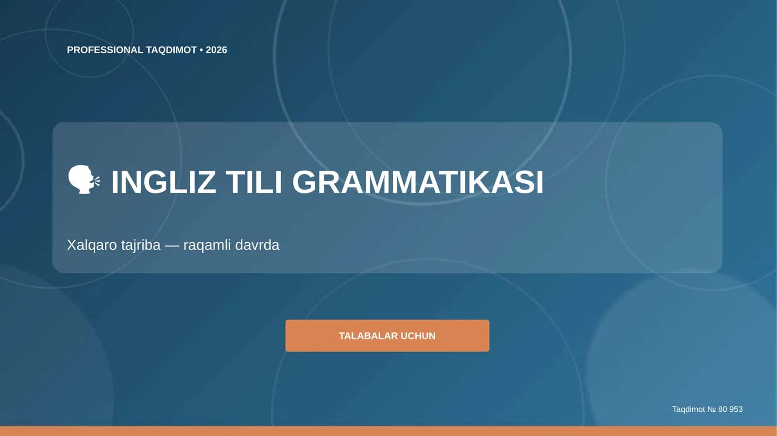 INGLIZ TILI GRAMMATIKASI