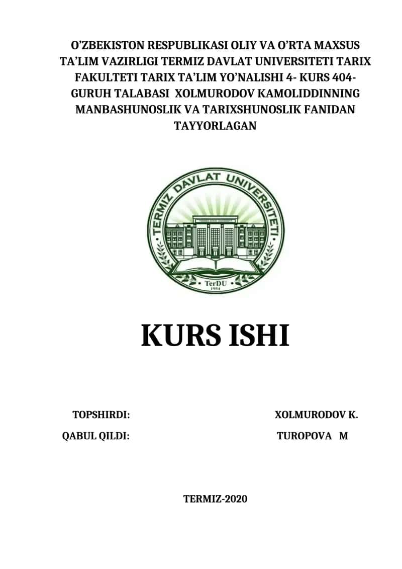 O'zbekistonda Ikkinchi Jahon Urushi Davrida Tarix Fani
