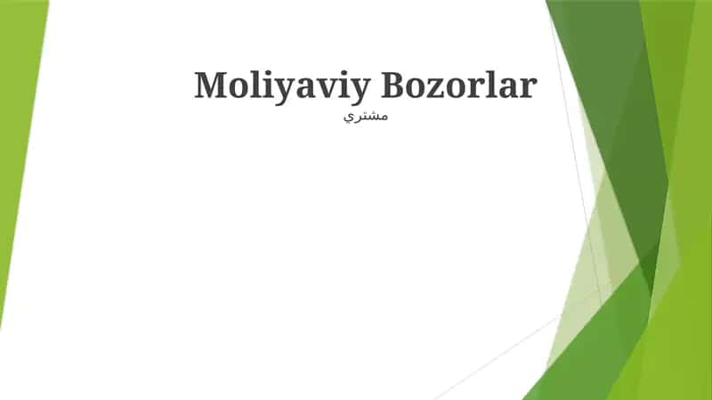 Moliyaviy Bozorlar