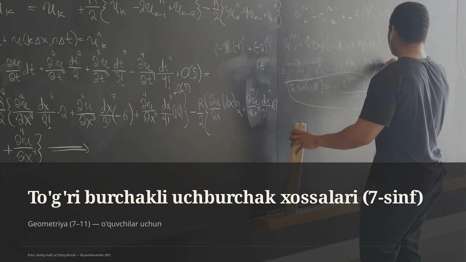 To'g'ri burchakli uchburchak xossalari (7-sinf)