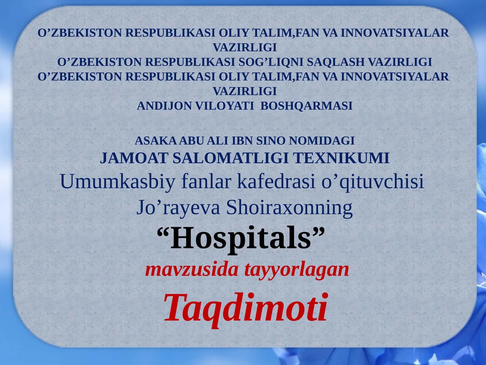 Hospitals