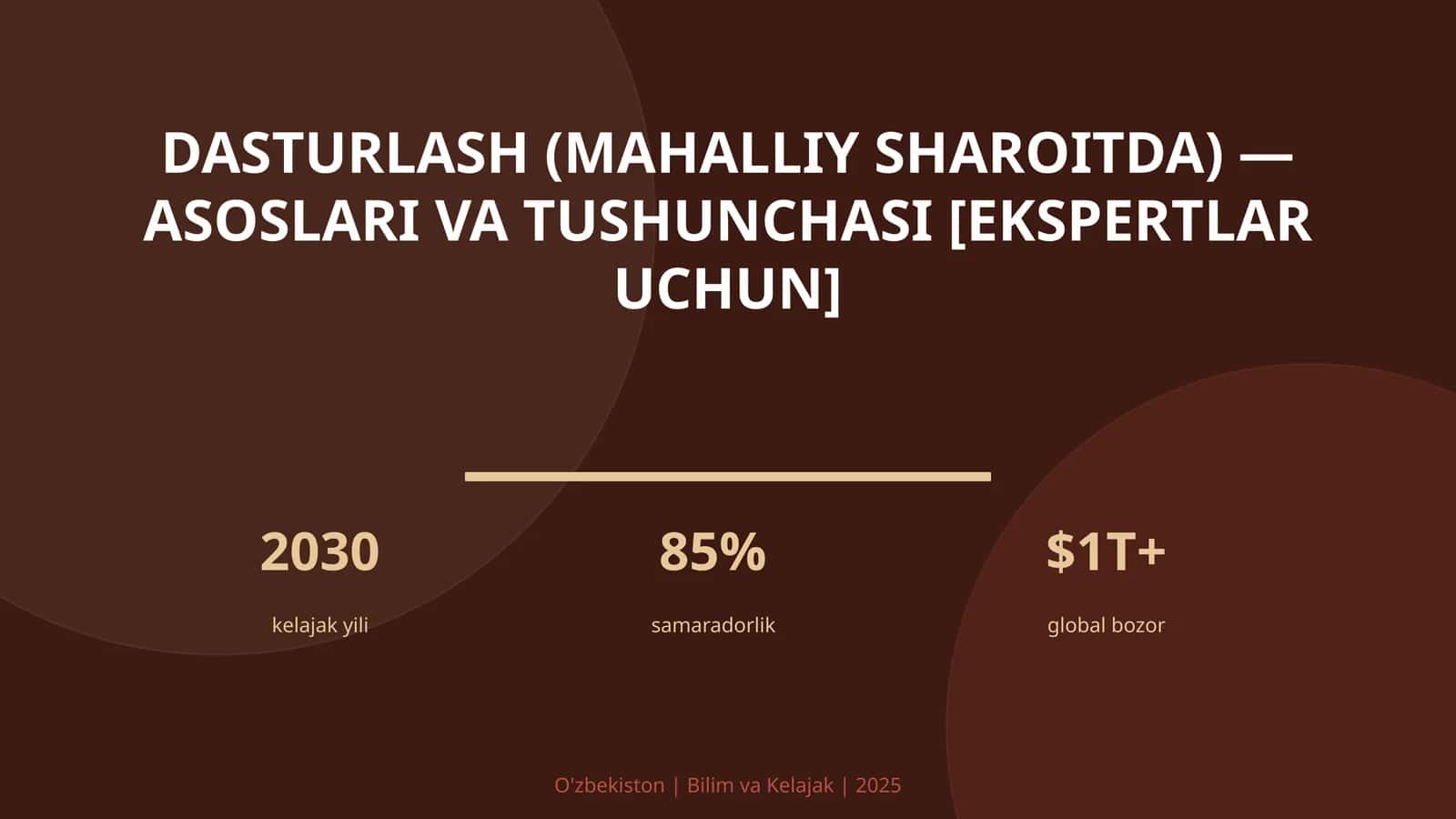 Dasturlash (mahalliy sharoitda) — asoslari va tushunchasi [ekspertlar uchun]