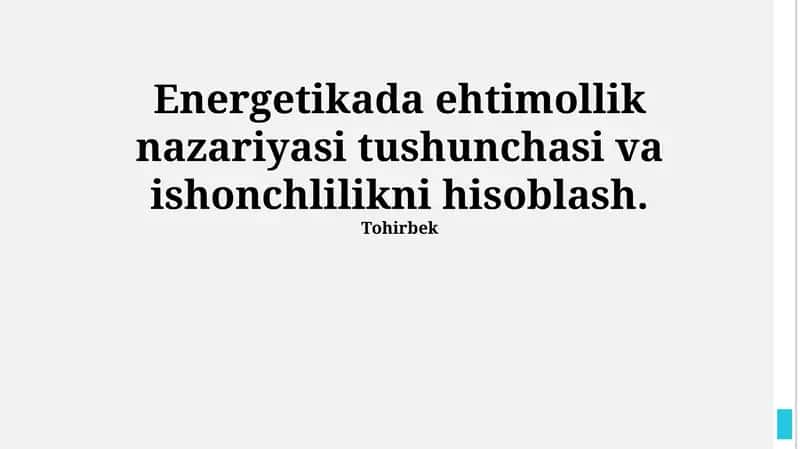 Ehtimollik nazariyasi
